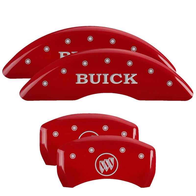 MGP 4 Caliper Covers Engraved Front Buick Rear Buick Shield Red Finish Silver Char 2015 Buick Regal 49012SBSHRD 49012SBSHRD Photo - Primary