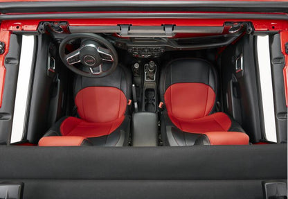 PRP Seats PRP 2018+ Jeep Wrangler JL/2 door/Rubicon Front Seat Covers (Pair) - Black/Red B038-05 B038-05 Photo - Close Up