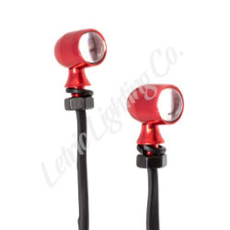 Letric Lighting 12mm Mini Red Running Red Turn Signal LEDs - Red Anodized LLC-45CR-RR