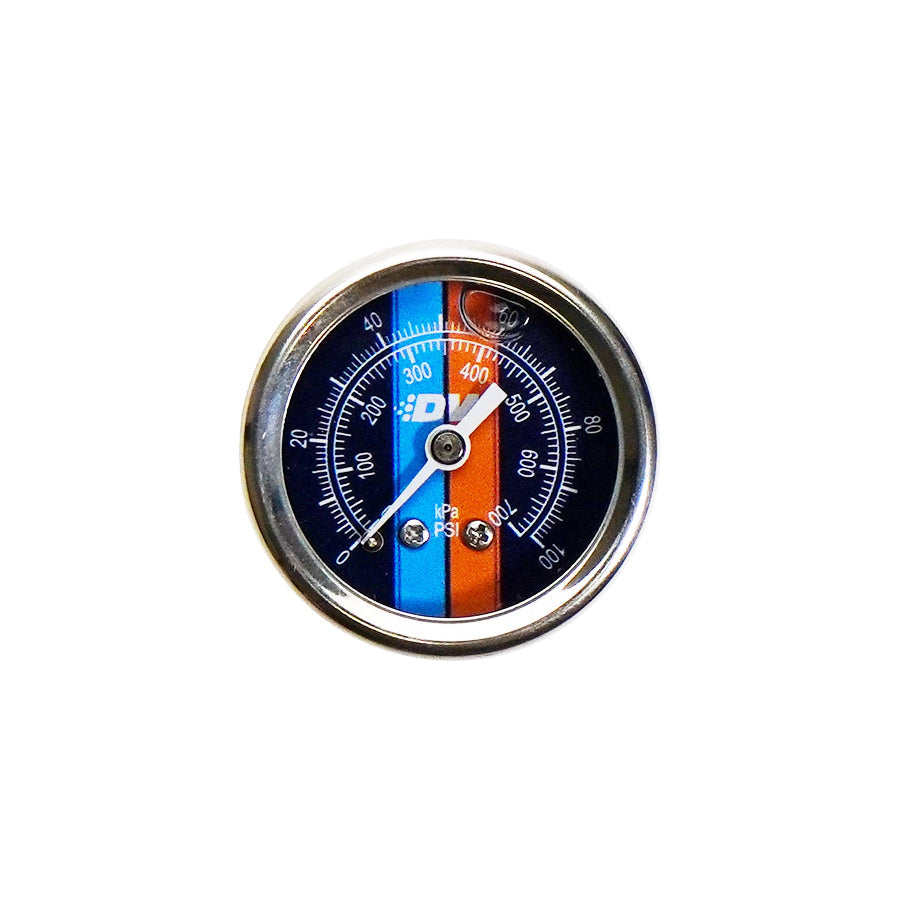 DeatschWerks Fuel Pressure Gauge - Liquid Filled Blue Face with DW Logo