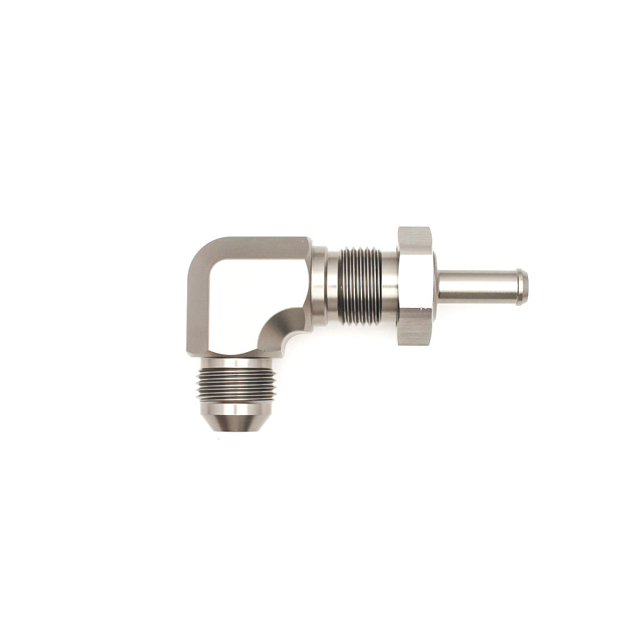 DeatschWerks 90-Deg. 8AN to 5/16 in Barb Bulkhead *Discontinued