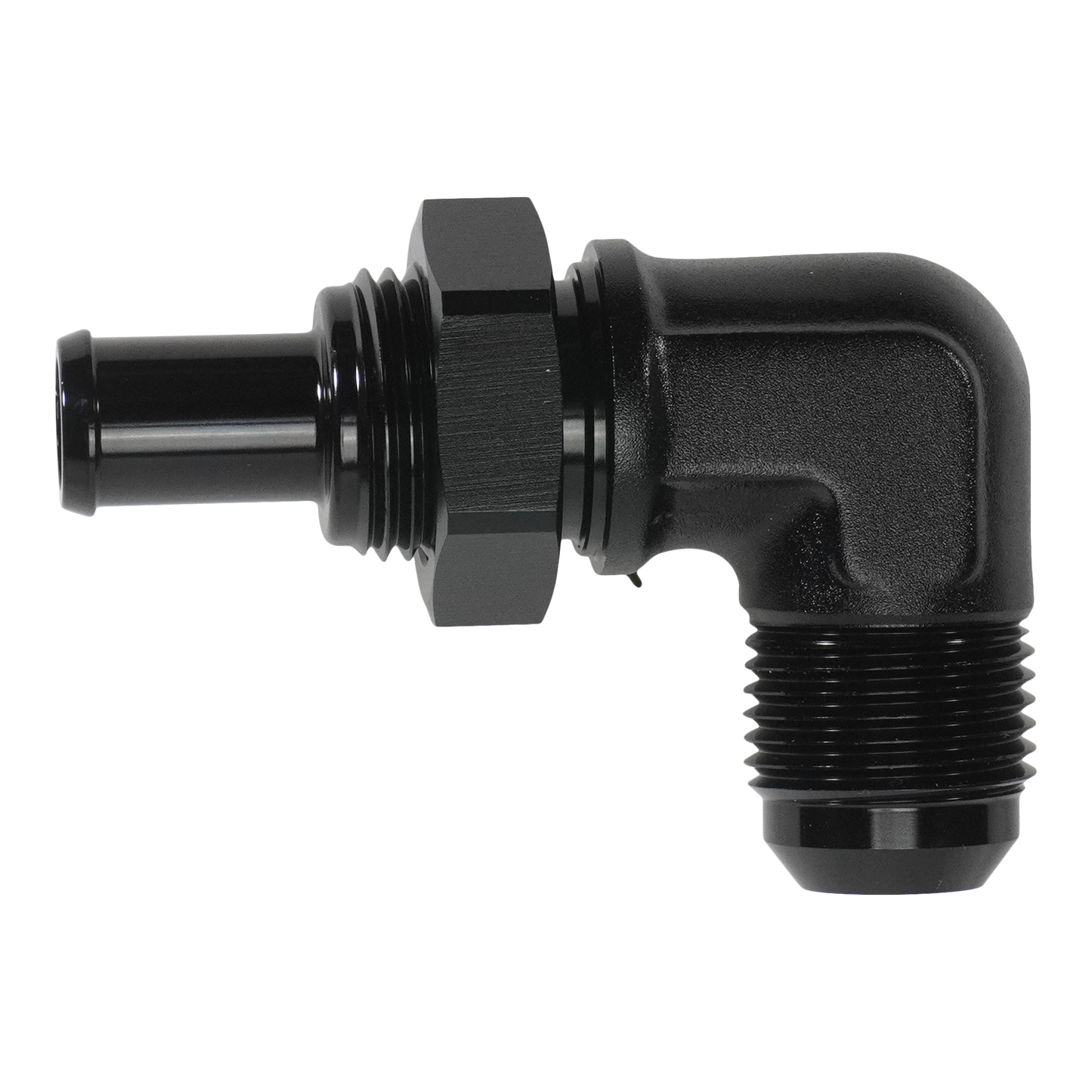 DeatschWerks 10AN to 1/2" Barb 90-Degree Bulkhead