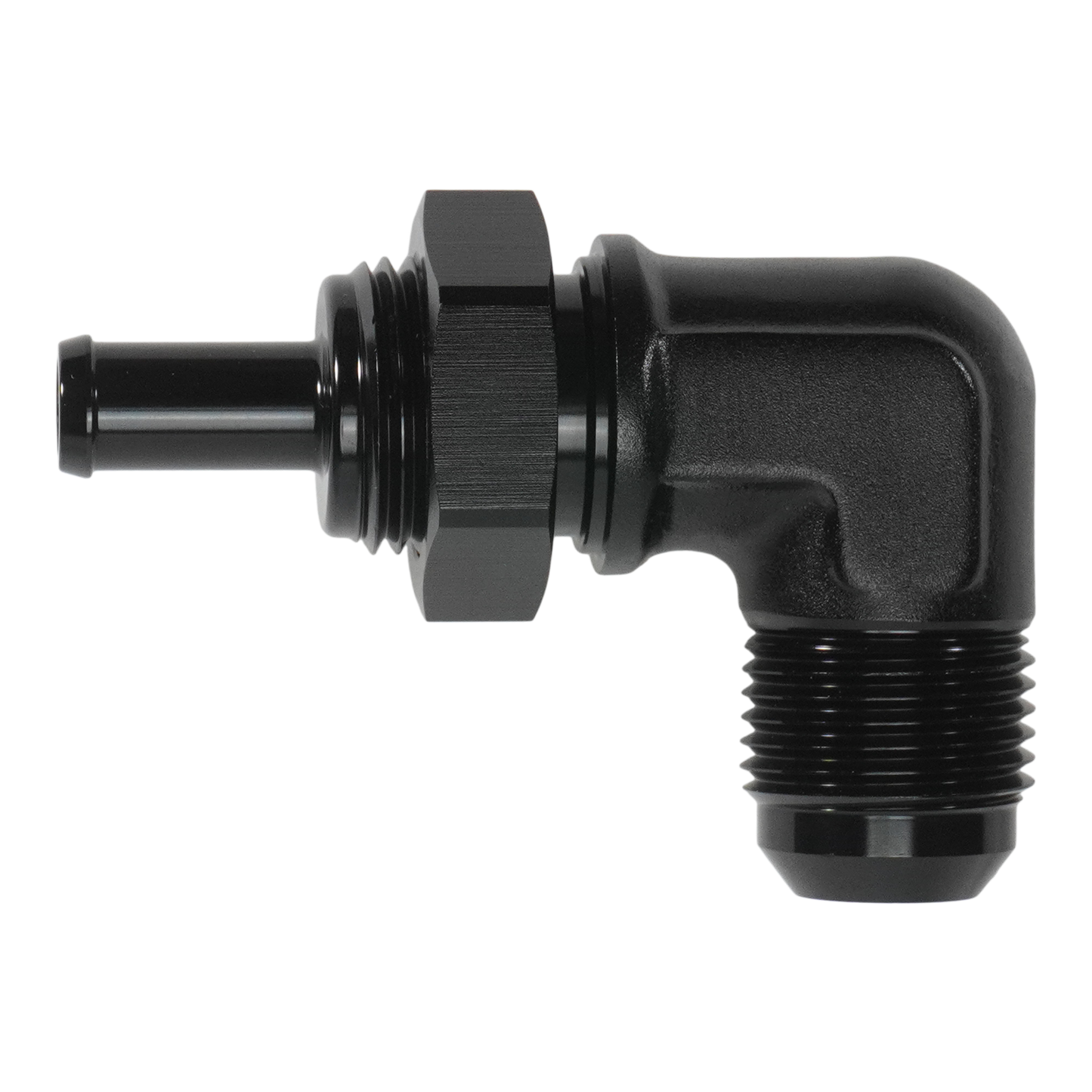 DeatschWerks 10AN to 3/8" Barb 90-Degree Bulkhead