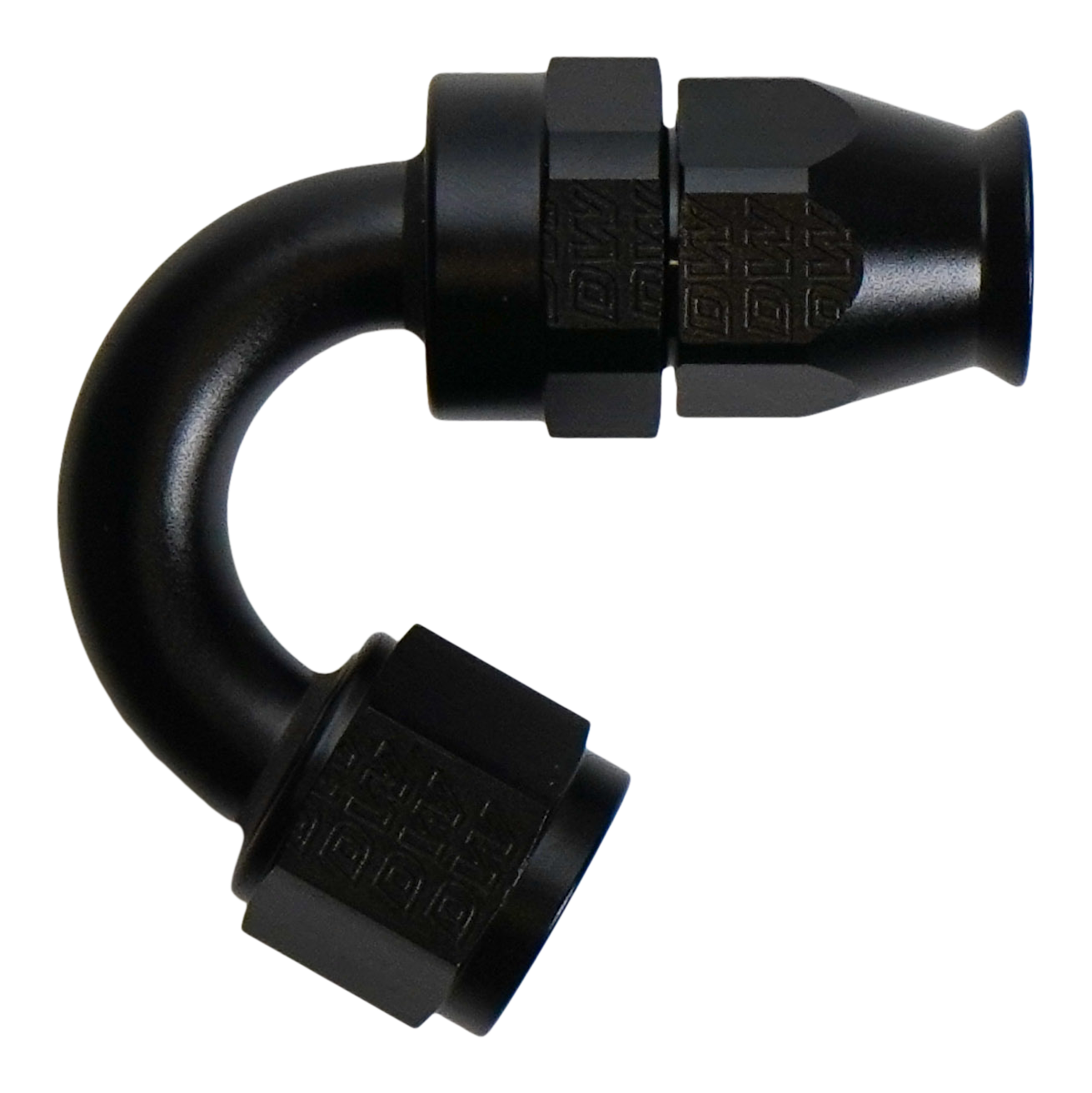 DeatschWerks 8 AN Female Flare Swivel (Incl Ferule/Olive) 150-degree Hose End PTFE