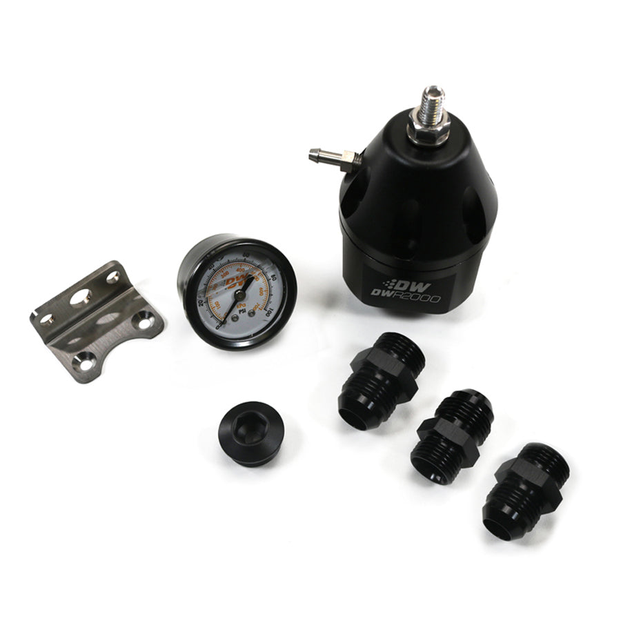 DeatschWerks DWR2000 AFPR + pressure gauge + 10AN Fittings, anodized black