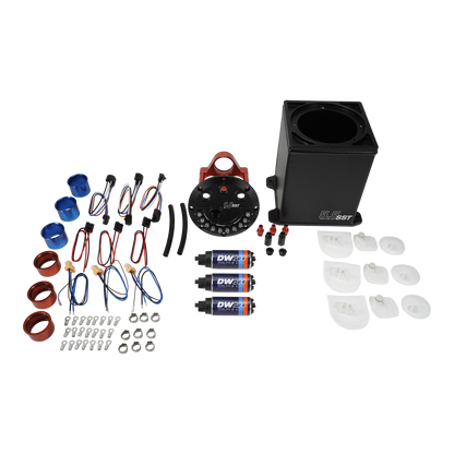 DeatschWerks 5.5L Staged Surge Tank with 3 DW200 Fuel Pumps