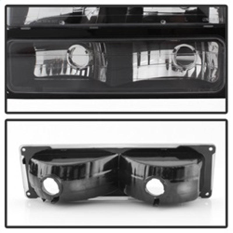 SPYDER Xtune Chevy Suburban 94-98 Headlights w/ Corner & Parking Lights 8pcs Black HD-JH-CCK88-AM-BK-SET 5072221 5072221 Photo - Unmounted