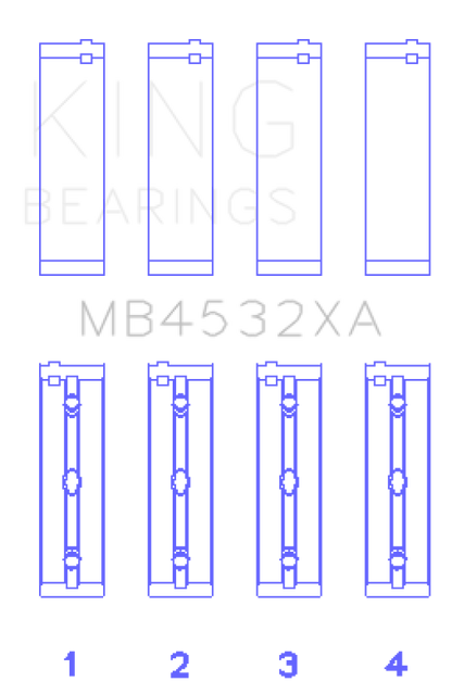 King Engine Bearings King Mercedes-Benz OM 642.822/36/910/20/30/70 Main Bearing Set MB4532XA MB4532XA Photo - Primary