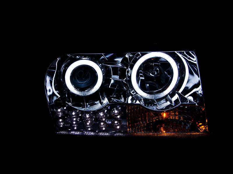Anzo 2005-2010 Chrysler 300 Projector Headlights w/ Halo Chrome 121136 Photo - Mounted