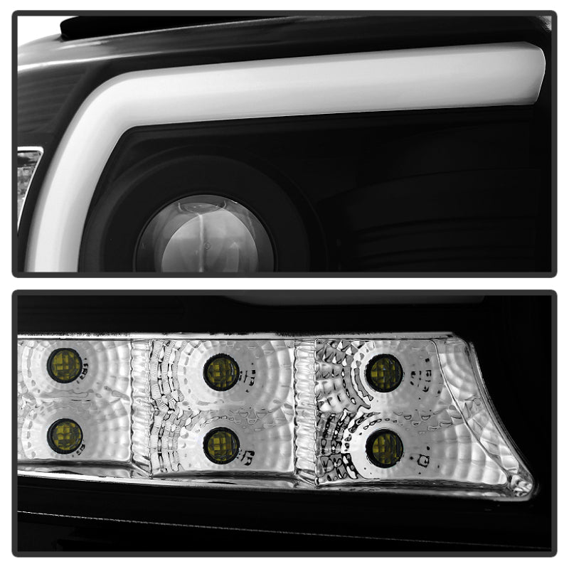 Spyder GMC Sierra 14-16 Projector Headlights Light Bar DRL Blk PRO-YD-GS14V2-LBDRL-BK 5080851 5080851 User 1