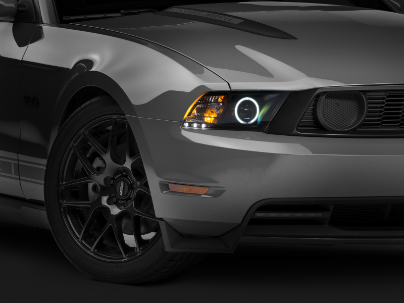 Raxiom 10-12 Ford Mustang w/ Headlights CCFL Halo Projector Headlights- Black Housing (Clear Lens) 101685 101685 Photo - Close Up