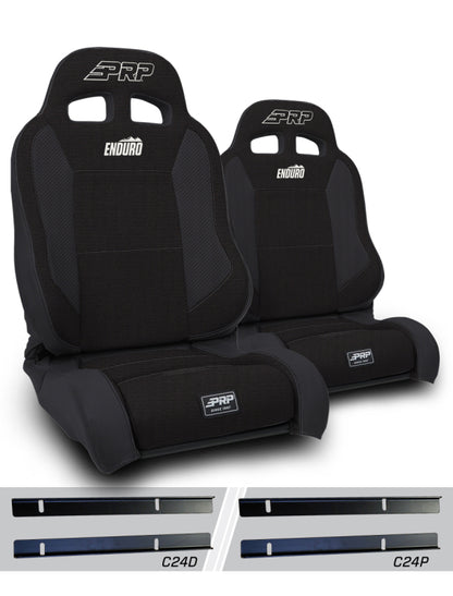 PRP Seats PRP 03-06 Jeep Wrangler TJ Enduro Elite Suspension Seat - Trek Edition - Black (Pair) A89010-C24-50 A89010-C24-50 Photo - Primary