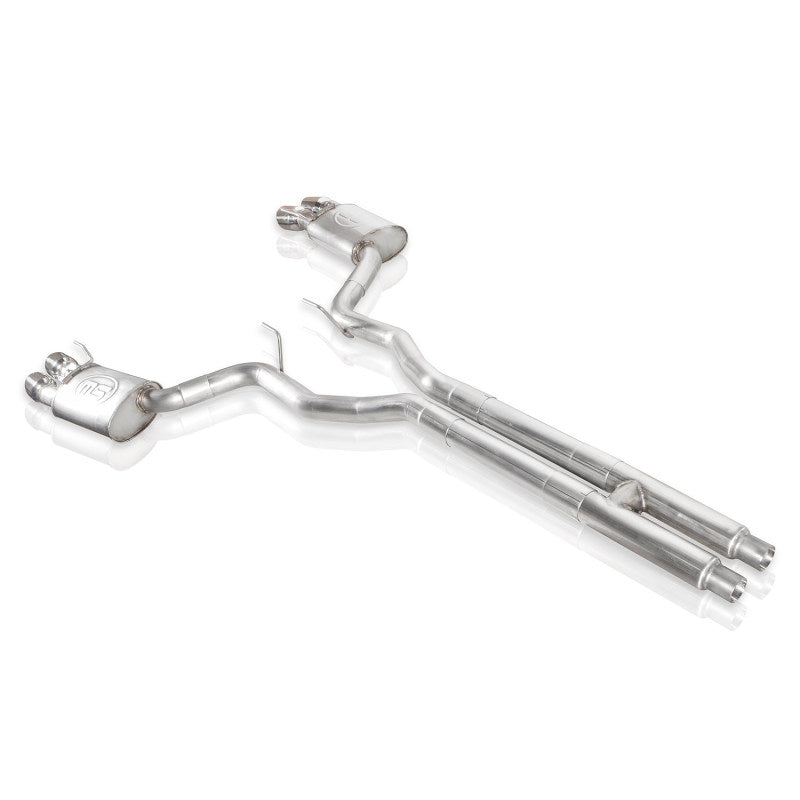 Stainless Works 2018+ Ford Mustang GT 3in Redline Series Catback H-Pipe w/Active Valves & Quad Tips M18CBHFCV M18CBHFCV Photo - Unmounted