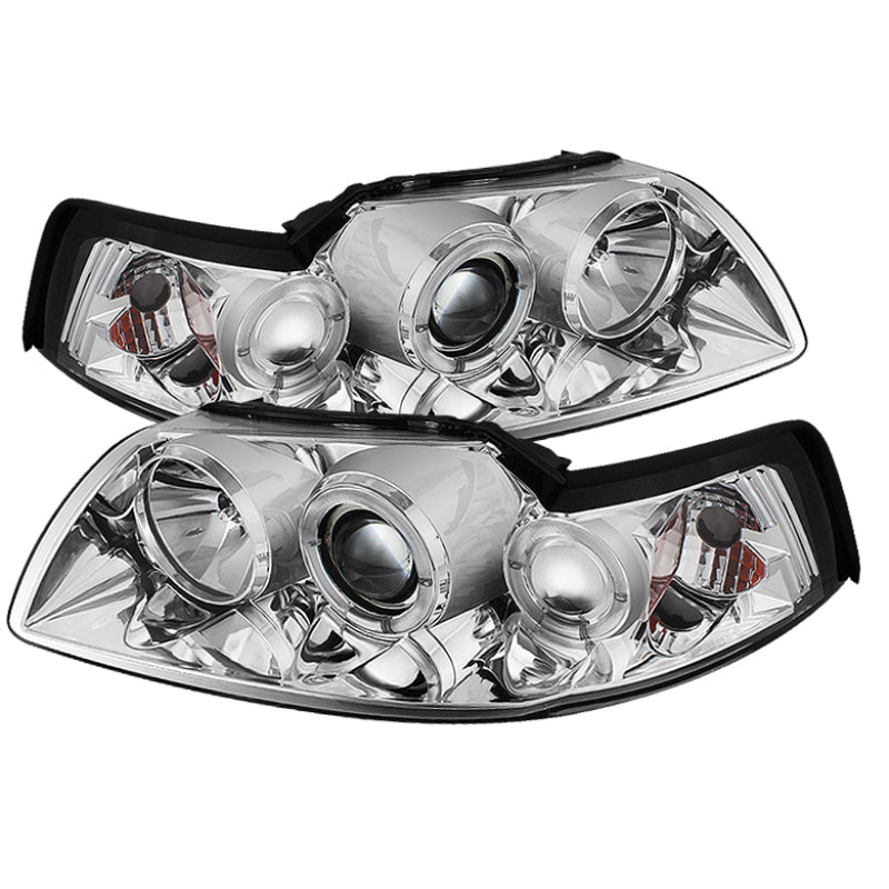 Spyder Ford Mustang 99-04 Projector Headlights LED Halo Chrome High H1 Low H1 PRO-YD-FM99-1PC-AM-C 5010452 5010452 Photo - Primary