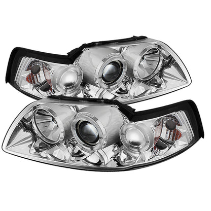 Spyder Ford Mustang 99-04 Projector Headlights LED Halo Chrome High H1 Low H1 PRO-YD-FM99-1PC-AM-C 5010452 5010452 Photo - Primary