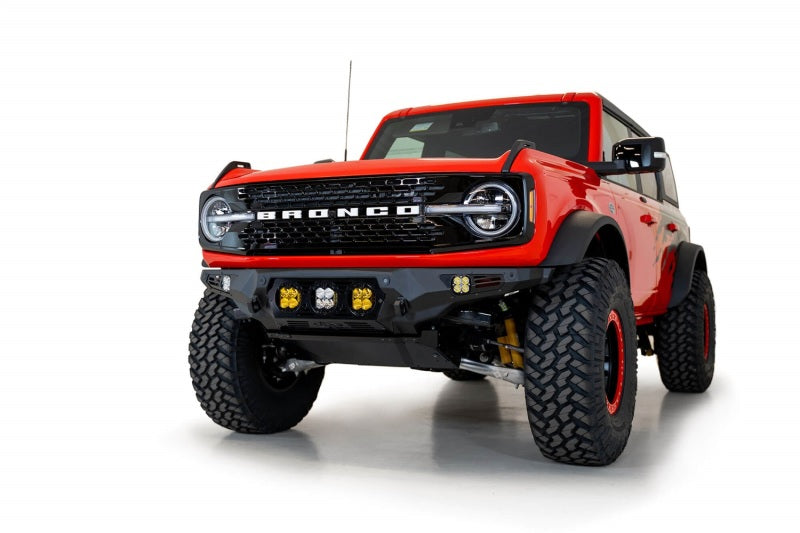 Addictive Desert Designs 21-22 Ford Bronco Bomber Front Bumper (w/ 3 Baja Designs LP4 Mounts) F230194120103 F230194120103 Photo - Mounted