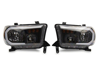 Raxiom 07-13 Toyota Tundra Axial Series Headlights w/ SEQL LED Bar- Blk Housing (Clear Lens) TU16005 TU16005 Photo - Primary