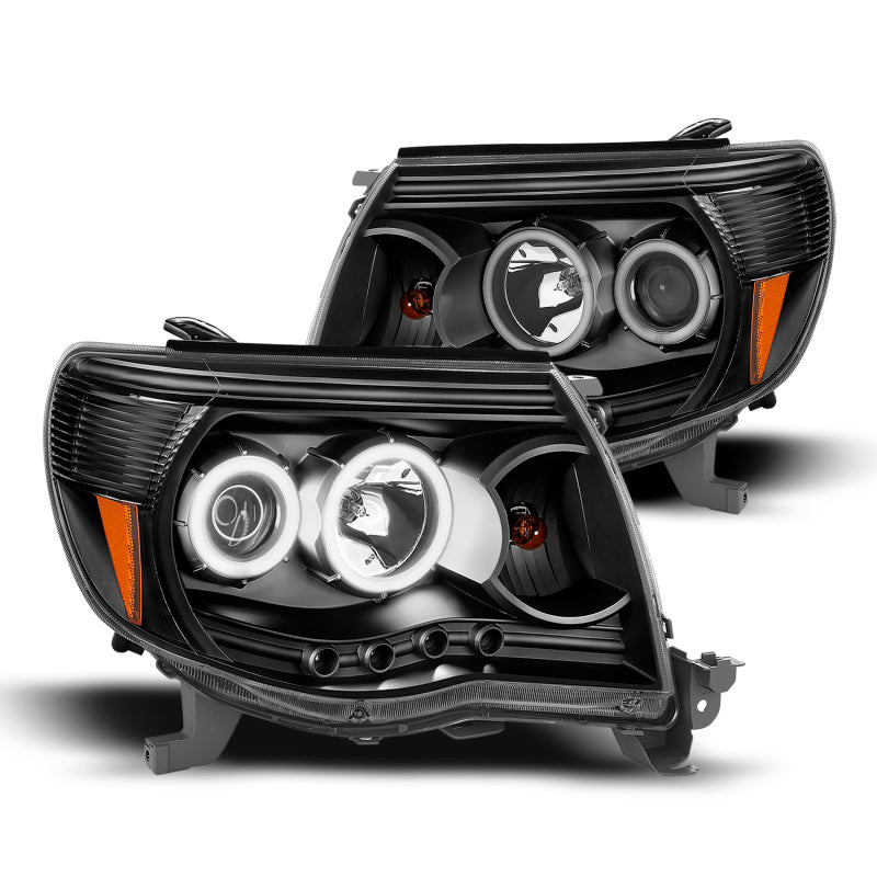 Raxiom 05-09 Tacoma Super White LED Halo Projector Headlights- Black Housing (Clear Lens) TT5928