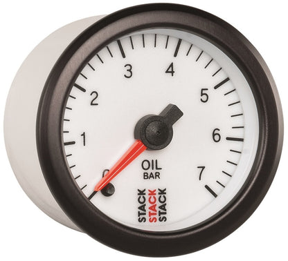 Autometer Stack 52mm 0-7 Bar M10 Male Pro Stepper Motor Oil Pressure Gauge - White ST3351 ST3351 User 5