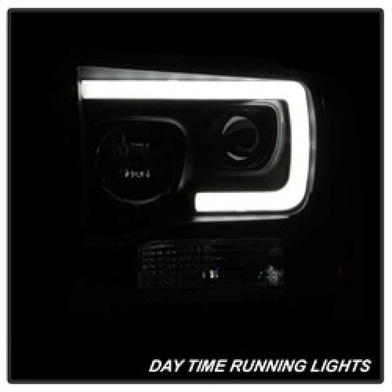 Spyder Ford F250/350/450 05-07 Projector Headlights - Light Bar DRL LED - Black PRO-YD-FS05V2-LB-BK 5084507 5084507 Photo - Unmounted