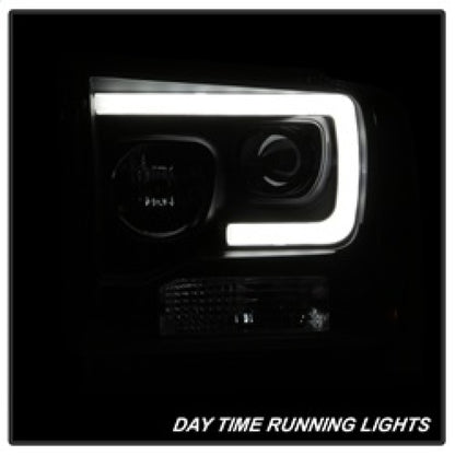 Spyder Ford F250/350/450 05-07 Projector Headlights - Light Bar DRL LED - Black PRO-YD-FS05V2-LB-BK 5084507 5084507 Photo - Unmounted