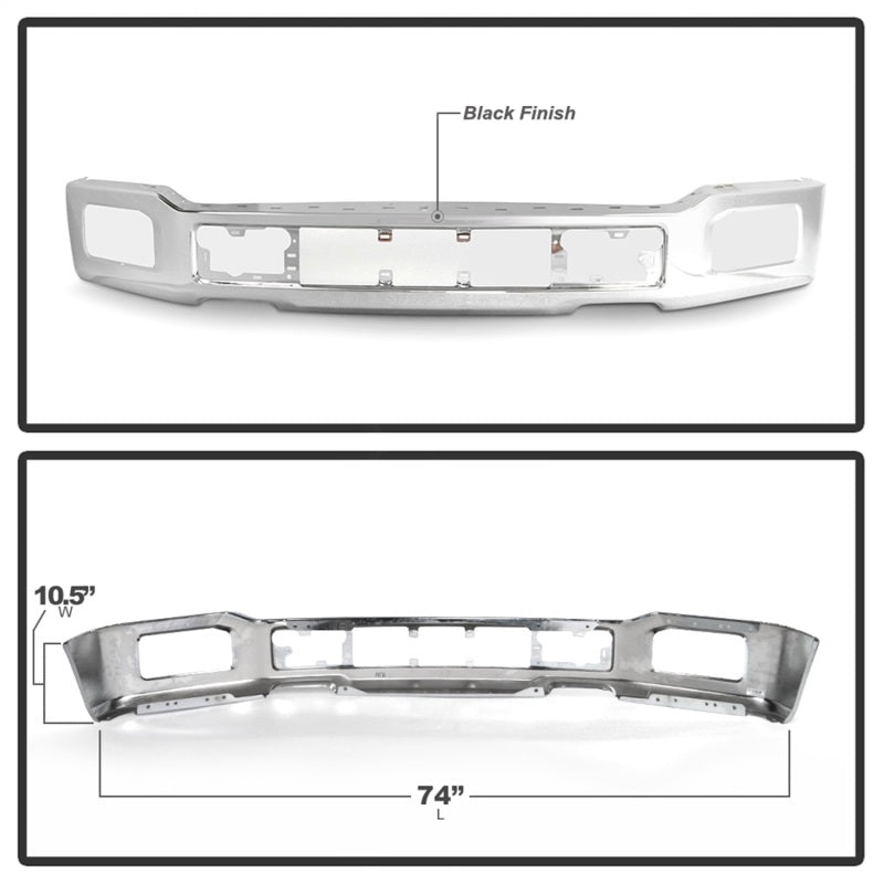 Spyder 18-20 Ford F150 XLT/Lariat w/ Fog Lights Hole Front Bumper - Chrome (FB-FF15018X-FOG-C) 9948435 9948435 Photo - Unmounted
