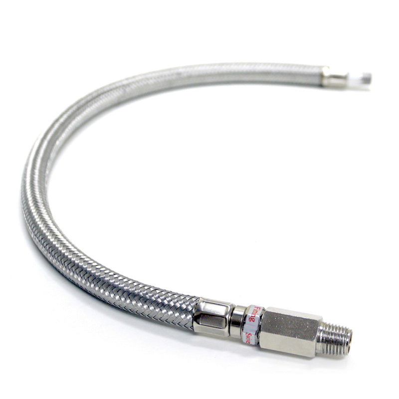 Kleinn Air Horns Kleinn 18In Stainless Steel Braided Leader Hose w/ Check Valve-1/8In M NPT Inlet/ 1/4In M NPT Outlet 30102 30102 Photo - Primary