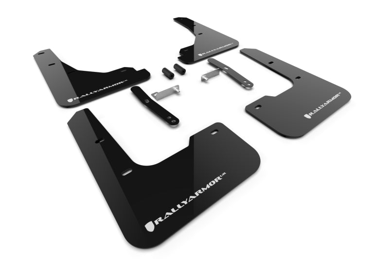 Rally Armor 2024 Tesla Model 3 Highland Black UR Mud Flap White Logo MF122-UR-BLK-WH MF122-UR-BLK-WH Photo - Primary