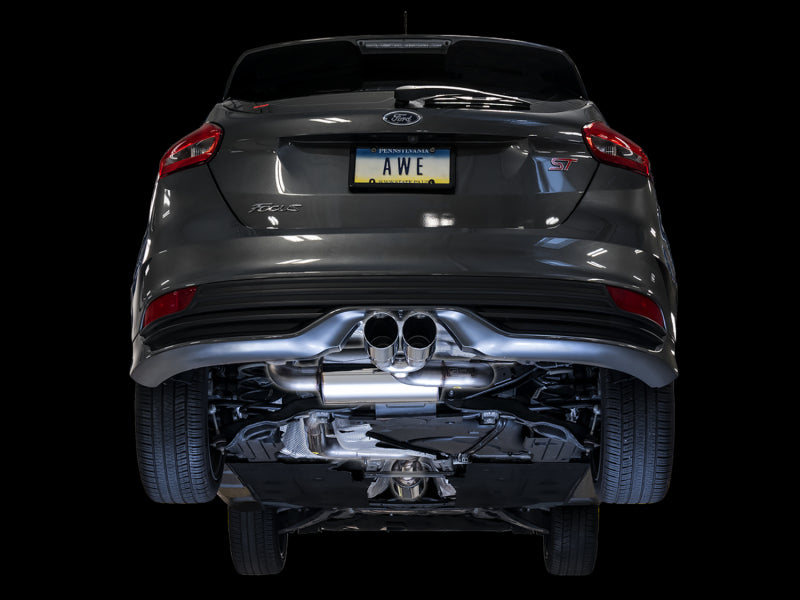 AWE Tuning Ford Focus ST Touring Edition Cat-back Exhaust - Resonated - Chrome Silver Tips 3020-32038 3020-32038 Photo - Mounted