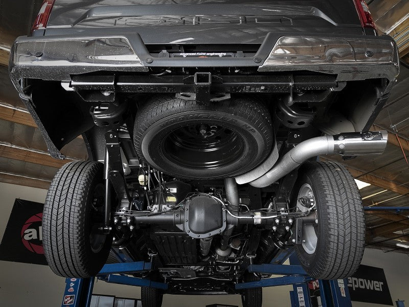aFe 2021 Ford F-150 V6-3.0L (td) Large Bore 409 SS DPF-Back Exhaust System w/ Polished Tip 49-43143-P 49-43143-P Photo - Mounted