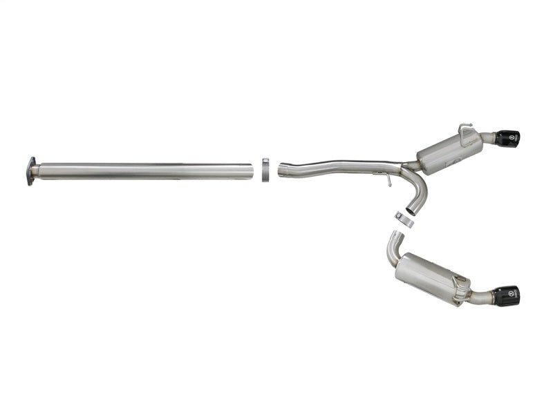 aFe Takeda 3 IN To 2-1/2 IN 304 Stainless Steel Cat-Back Exhaust System 49-36701-B Photo - Unmounted