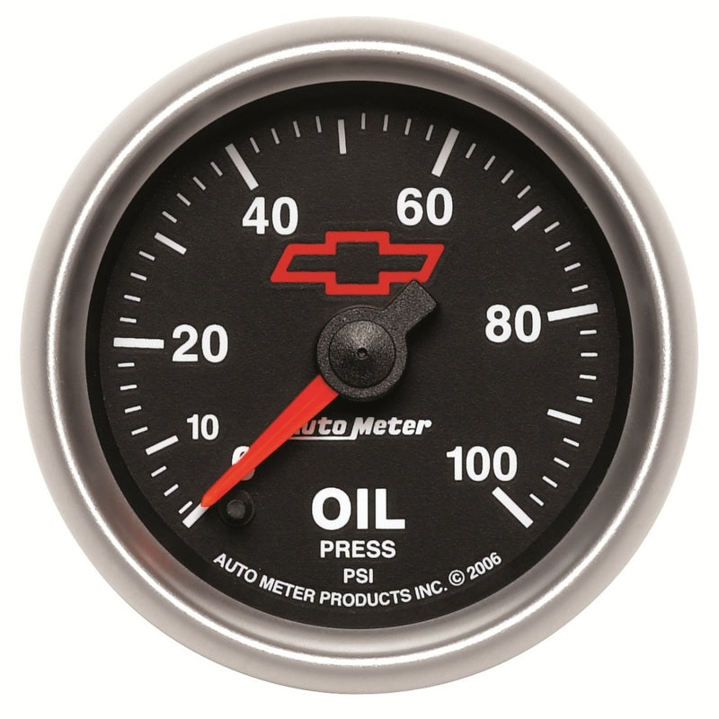 Autometer GM Bowtie Black 2-1/16in 0-100 PSI Oil Pressure - Stepper Motor 3653-00406 3653-00406 Photo - Primary