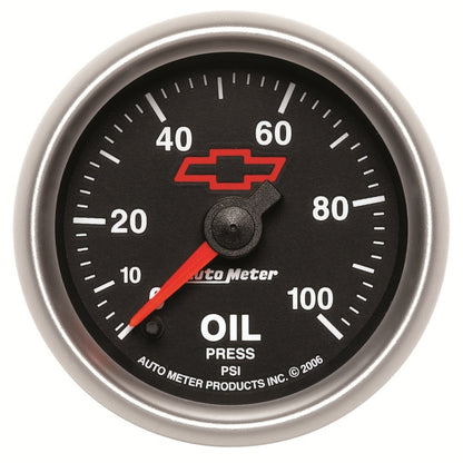 Autometer GM Bowtie Black 2-1/16in 0-100 PSI Oil Pressure - Stepper Motor 3653-00406 3653-00406 Photo - Primary