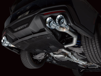 AWE Tuning AWE 2024 Ford Mustang Dark Horse S650 RWD Track Edition Catback Exhaust w/ Quad Chrome Silver Tips 3020-42375 3020-42375 Photo - Mounted