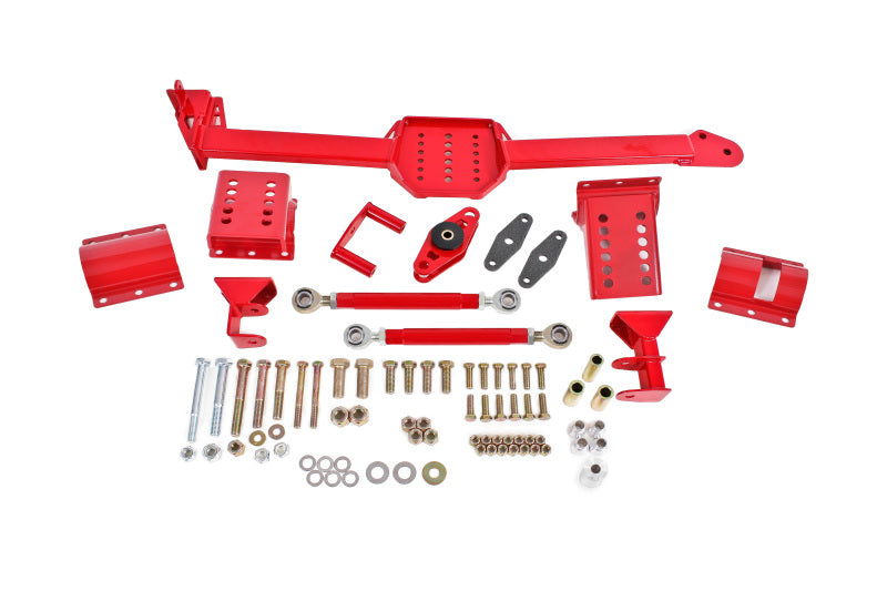 BMR 05-14 S197 Mustang Body Mount Watts Link Rod End/Poly w/ Adj. Axle Clamps - Red WL006R WL006R Photo - Primary
