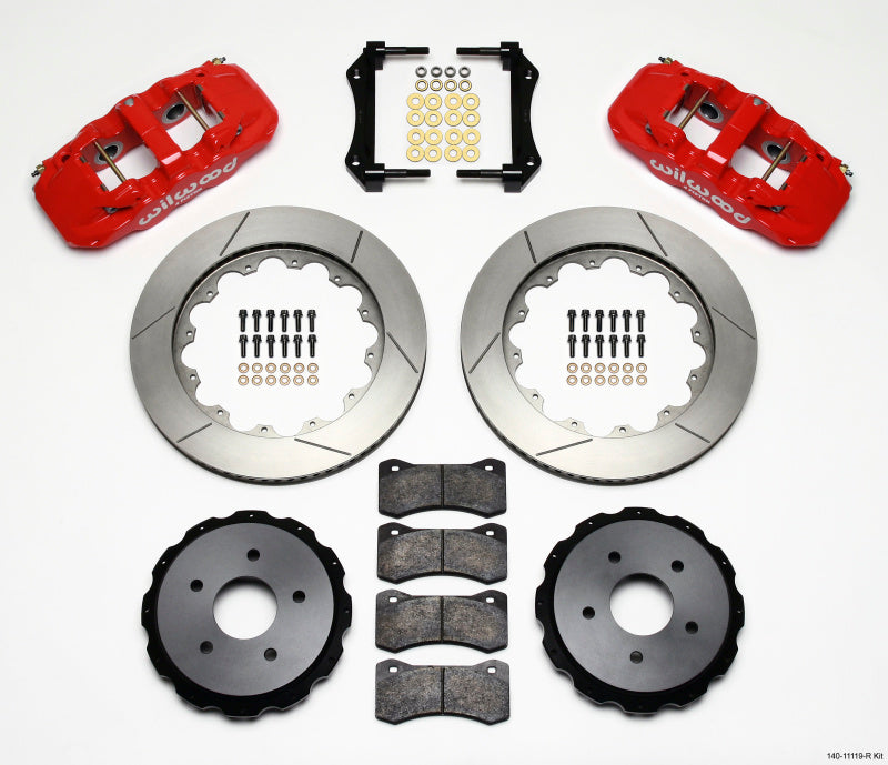 Wilwood AERO4 Rear Kit 14.00in Red 97-04 Corvette C5/Z06 05-13 C6 140-11119-R 140-11119-R Photo - Primary