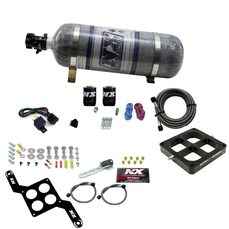 Nitrous Express Dry Dual Stage Billet Crossbar Plate System 100-1000hp (4500Flange) w/12lb Bottle 66247-12 66247-12 Photo - Primary