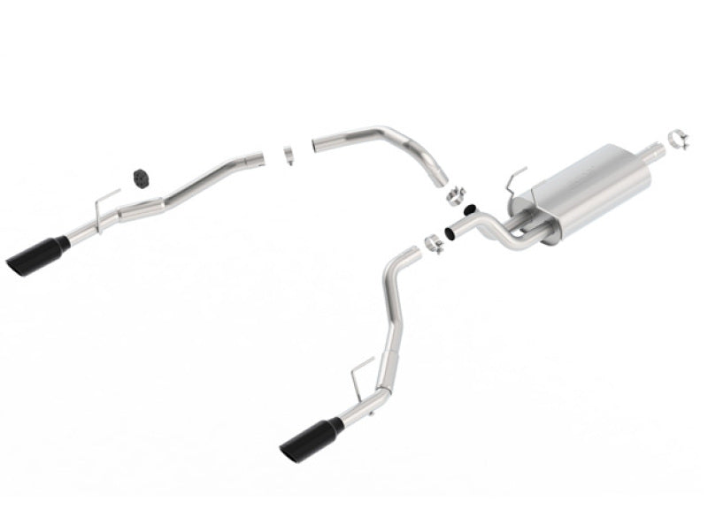 Borla 09-17 Ram 1500 5.7L V8 5in Single Tip Black Chrome Cat-Back Touring Exhaust Through Bumper 140552BC 140552BC Photo - Primary