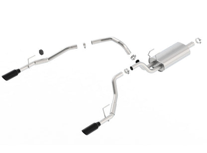 Borla 09-17 Ram 1500 5.7L V8 5in Single Tip Black Chrome Cat-Back Touring Exhaust Through Bumper 140552BC 140552BC Photo - Primary