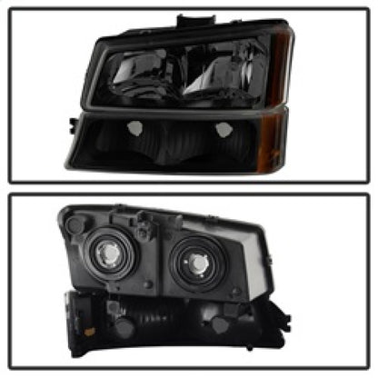 SPYDER Xtune Chevy Silverado 2500HD 03-06 Crystal Headlights w/ Bumper Lights HD-JH-CSIL03-AM-BSM-SET 9030253 9030253 Photo - Unmounted