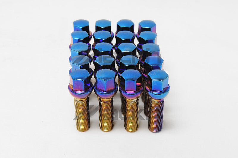 Wheel Mate Mevius 17 Hex 14x1.25 40mm Cone 60 Deg Tap Blue Neon Lug Bolt - Set of 20 40592UN 40592UN User 1