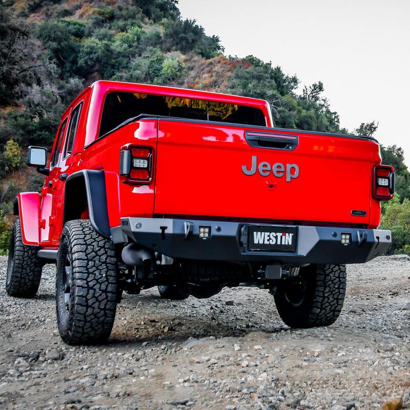 Westin 2020 Jeep Gladiator w/Sensors WJ2 Rear Bumper w/Sensor - Textured Black 59-82075 59-82075 Photo - Mounted