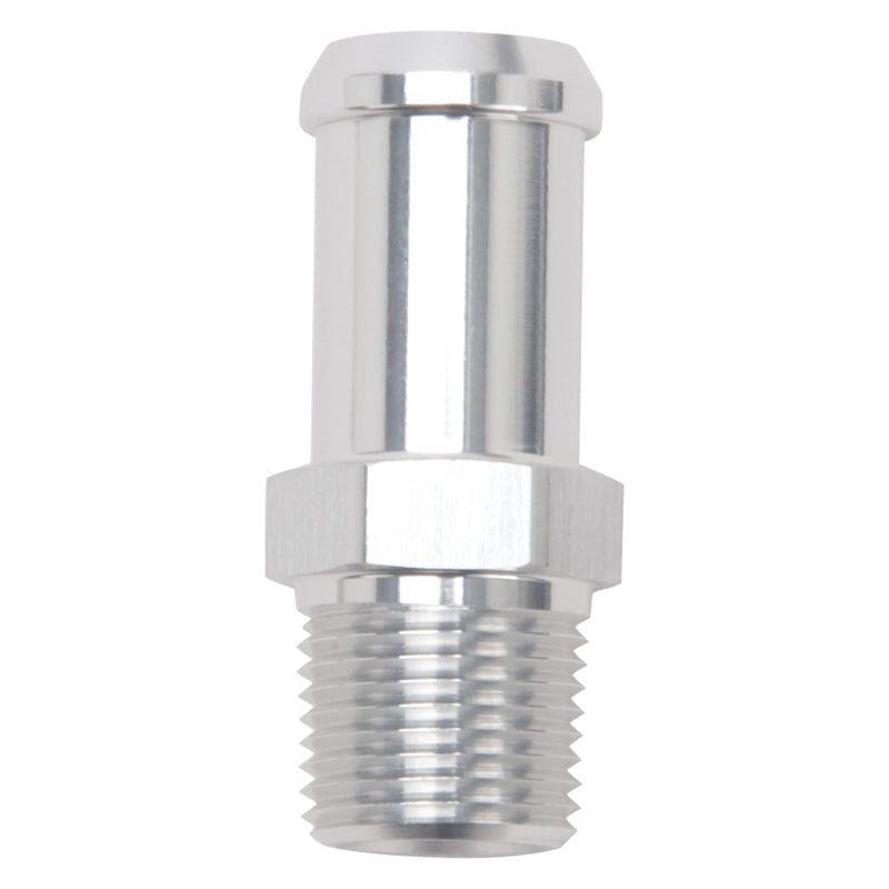 Edelbrock Hose End, Straight, 3/8" NPT to 5/8" Barb, Clear Anodize 8188 Photo - out of package