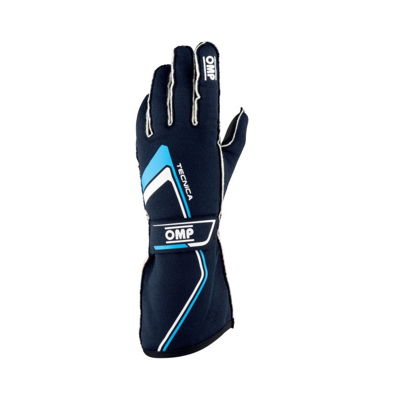 OMP Tecnica Gloves My2021 Navy/Cyan - Size Xs (Fia 8856-2018) IB0-0772-A01-244-XS IB0-0772-A01-244-XS Photo - Primary