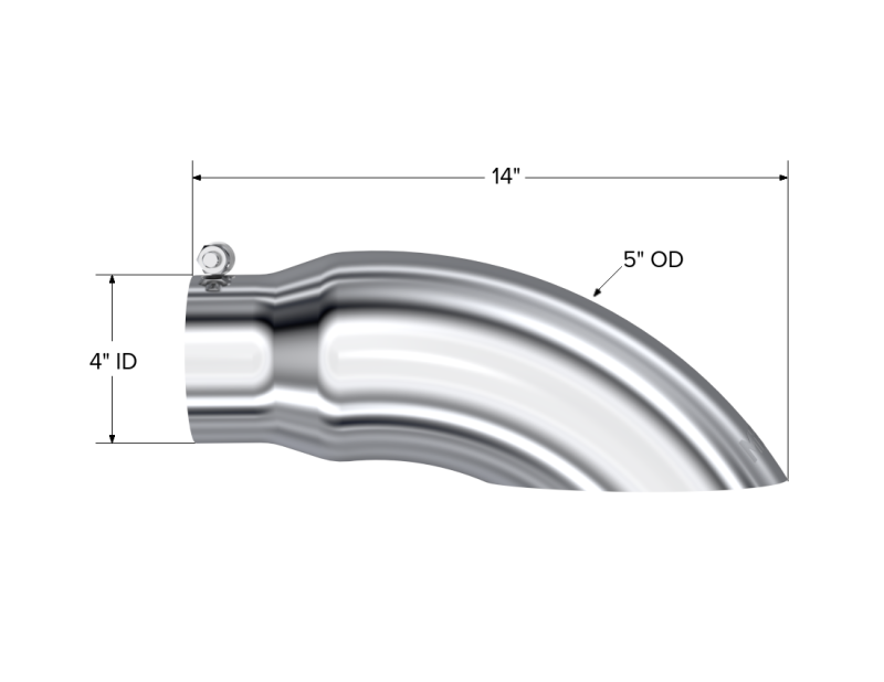 MBRP Universal Tip 5 O.D. Turn Down 4 inlet 14 length T5086 Photo - Close Up