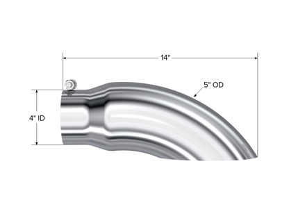 MBRP Universal Tip 5 O.D. Turn Down 4 inlet 14 length T5086 Photo - Close Up