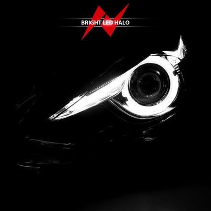 Anzo Projector Headlights With Halo Black w/Amber 14-17 Mazda 3 121522 Photo - Unmounted