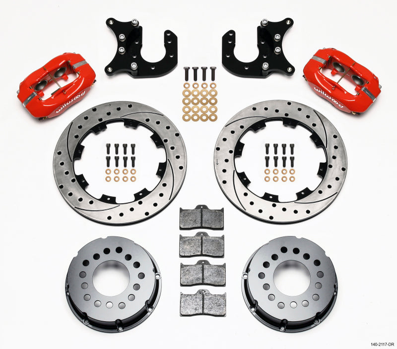 Wilwood Forged Dynalite P/S Rear Kit Drilled Red Mopar-Dana 2.36in Offset 140-2117-DR 140-2117-DR Photo - Primary
