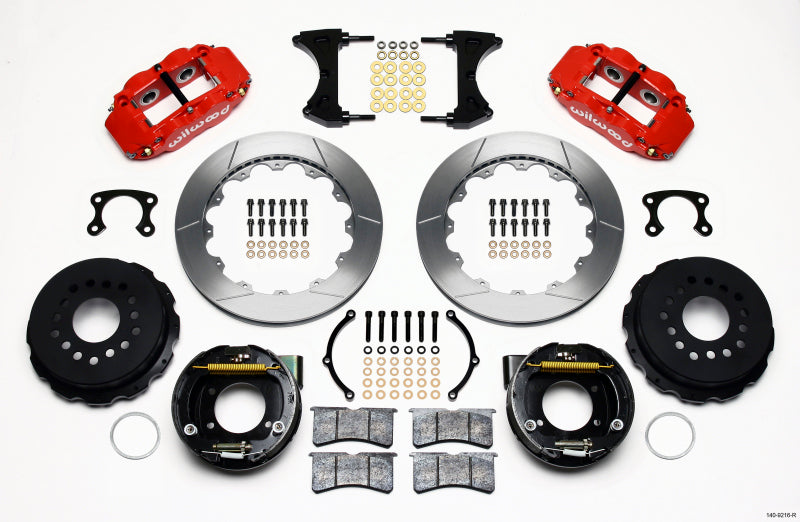 Wilwood Narrow Superlite 4R Rear P-Brk Kit 12.88in Red Small Ford 2.66in Offset 140-9216-R 140-9216-R Photo - Primary