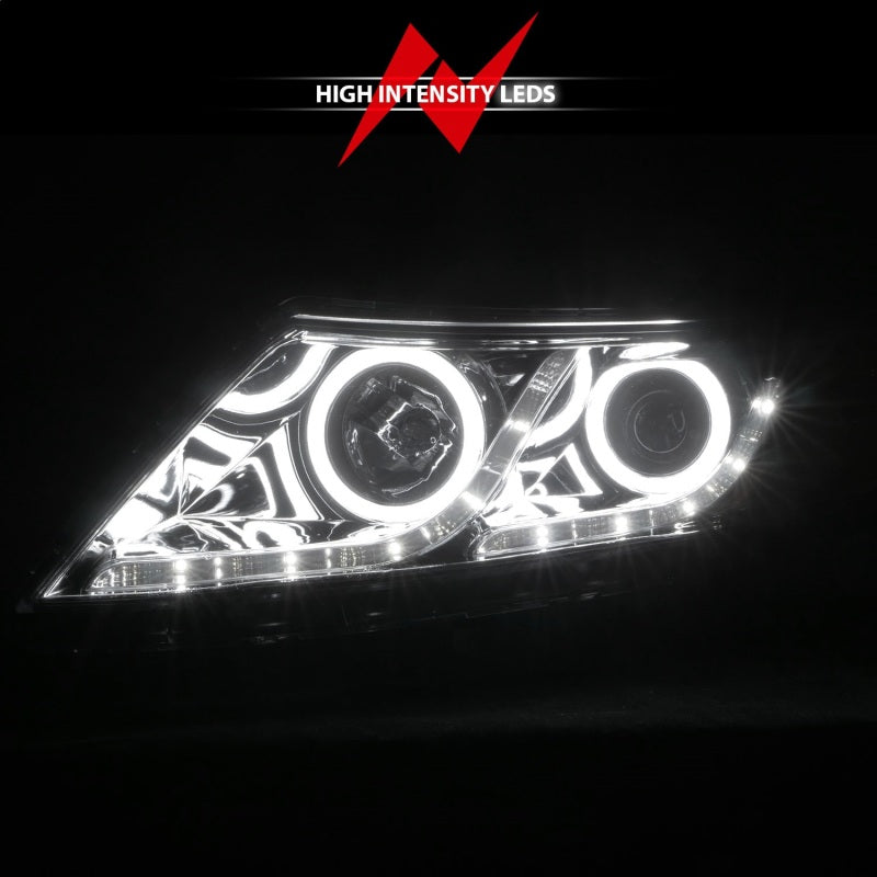 Anzo 2011-2013 Kia Optima Projector Headlights w/ Halo Chrome (CCFL) 121459 Photo - Unmounted